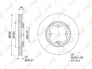 диск тормозной передний!\ Honda Accord, Rover 600 1.8-2.0TDi 93> BN-1036 LYNXAUTO