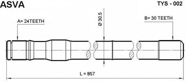 Полуось короткая TYS02 TYS-02 ASVA