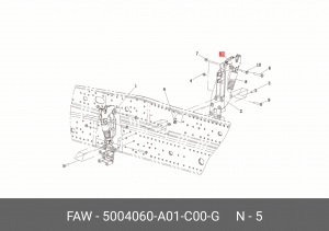 Замок FAW J6,3250 (6х6) кабины OE 5004060A01C00G FAW