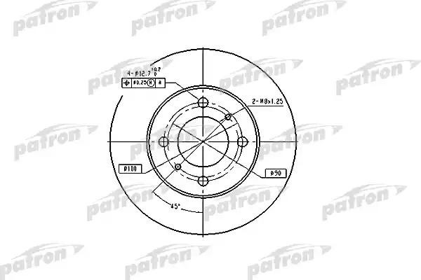Диск тормозной MITSUBISHI Carisma (96-) передний (1шт.) PATRON PBD4022 PATRON