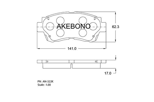 Колодки тормозные дисковые передние TOYOTA CAMRY 91-01 AN-322K AN322K AKEBONO