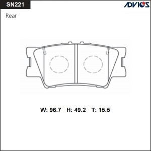 Дисковые тормозные колодки SN221 SN221 ADVICS