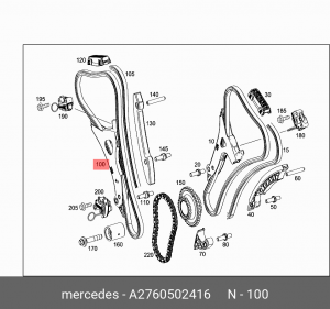 УСПОКОИТЕЛЬ ЦЕПИ 2760502416 A 276 050 24 16 MERCEDES BENZ