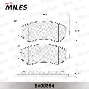 Колодки тормозные передние (без датчика) (Смесь Low-Metallic) CHRYSLER VOYAGER 2 E400394 MILES