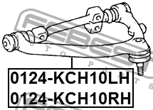 Рычаг верхн правый TOYOTA HIACE/REGIUSACE 1989.08-2005.01 0124-KCH10RH 0124-KCH10RH FEBEST