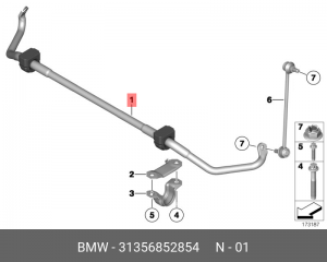 Стабилизатор BMW 5 (F10) передний OE 31 35 6 852 854 BMW