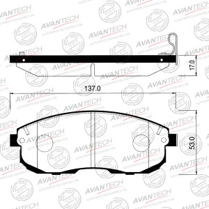 Колодки тормозные дисковые Avantech передние (противоскрипная пластина в компл.) AV079 AVANTECH