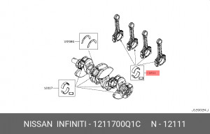 ВКЛАДЫШ ШАТУНА 12117-00Q1C NISSAN