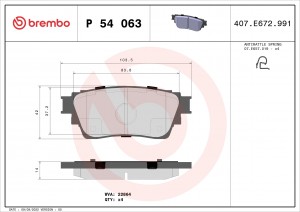 Колодки тормозные P54063 P54063 BREMBO