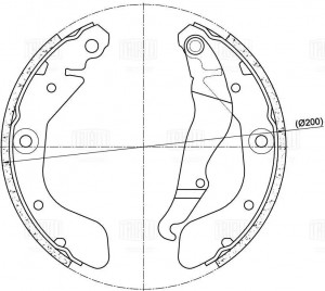 Колодки торм. Chevrolet Aveo Т300 (11-)/Cobalt (13-) барабан. 200x36 R14 (GF 454 GF 4543 TRIALLI