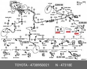 Прокладка тормозного шланга 47389-50021 47389-50021 TOYOTA
