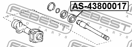 Подшипник шариковый 43x80x17 TOYOTA LAND CRUISER 100 1998-2007 AS-43800017 AS-43800017 FEBEST