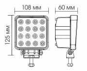 фара светодиодная! WL-148CS (дальн. свет, кв. мет.корп. 16 LED, 48W)\ 5201 VYMPEL