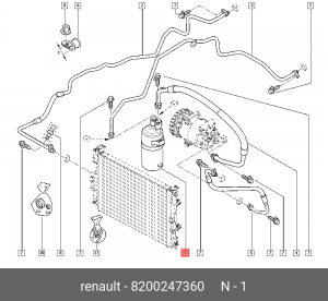 ОСУШИТЕЛЬ СИСТ КОНДИЦИОНЕРА (МЕТ) 8200247360 RENAULT