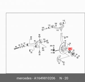 ПОДШИПНИК 1649810206 A 164 981 02 06 MERCEDES BENZ