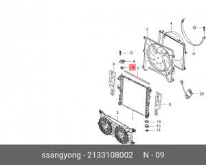 Опора SSANGYONG Actyon (06-),Kyron (05-),Actyon Sports (06-/12-),Rexton (02-) ра 2133108002 SSANG YONG