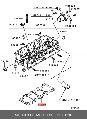 Прокладка головки блока MITSUBISHI MD332035 MITSUBISHI