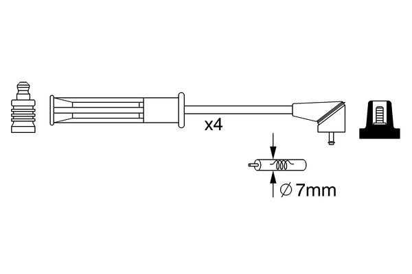 Комплект высоковольтных проводов 0 986 357 256 BOSCH