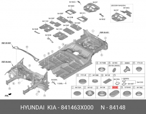 Заглушка KIA Cerato (13-) панели пола OE 841463X000 HYUNDAI KIA