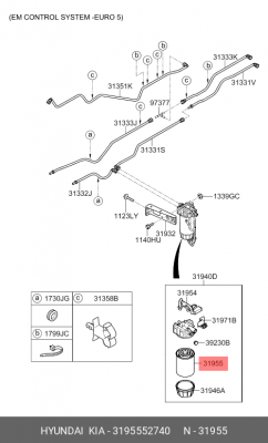 Фильтр топливный 3195552740 HYUNDAI KIA