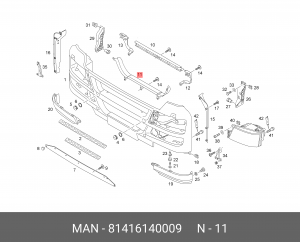воздуховод дефлектора! узкий\MAN TGS 81416140009 MAN