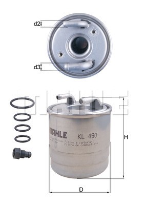 Фильтр топливный KL490D KL490D MAHLE KNECHT