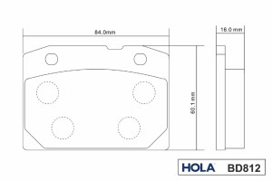Колодки тормозные дисковые передние для а/м ВАЗ 2101 HOLA BD812 HOLA