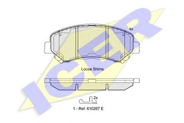 181834 колодки дисковые передние!\ Nissan Qashqai/X-trail 1.6-2.5i/1.5-2.0dCi 07 181834 ICER