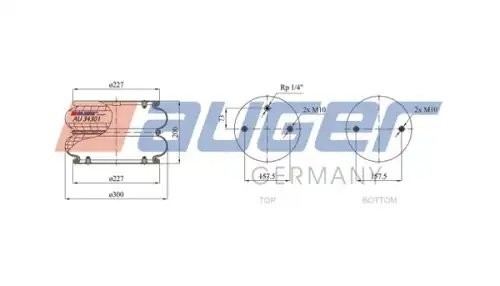 пневмоподушка! 2B-301=607N 175-300-219/219 \IVECOOmn AU343012P09 AUGER