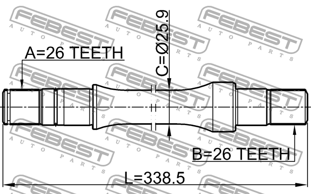Вал привода правый SUZUKI LIANA 0712-RH413 0712-RH413 FEBEST