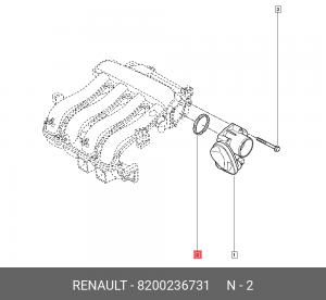 Прокладка дроссельной заслонки RENAULT 8200 236 731 8200236731 RENAULT