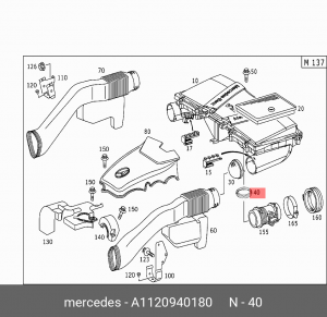 кольцо уплотнительное !фильтра воздушного/MB A 112 094 01 80 MERCEDES BENZ