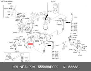 Болт крепления кронштейна пневморессоры Universe 555888D000 HYUNDAI KIA