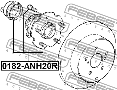 Ступица в сборе задняя TOYOTA ESTIMA ACR5#/GSR5# 2006- 0182-ANH20R 0182-ANH20R FEBEST