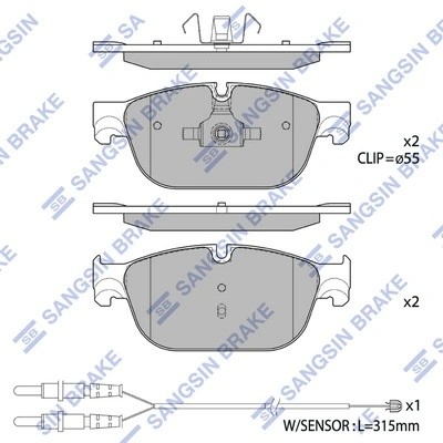 Колодки тормозные CITROEN C5 (10-) передние (4шт.) SANGSIN SP1828 SANGSIN