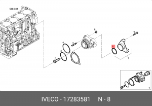 кольцо уплотнительное! (р) 44.12x2.62\ Iveco NewDaily/TurboDaily 17283581 IVECO