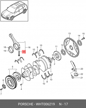 PORSCHE CAYENNE (2010>) M8X1X50 WHT 006 219 VAG
