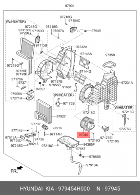 Мотор отопителя HYUNDAI Starex H-1 (07-) OE 979454H000 HYUNDAI KIA