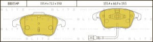 Колодки тормозные дисковые передние VW Tiguan 09/07- BB0354P BB0354P BLITZ