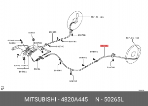 ТРОС СТОЯНОЧНОГО ТОРМОЗА ЗАДНИЙ ЛЕВЫЙ  4820A445 4820A445 MITSUBISHI