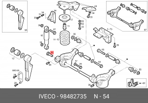 палец подвески! штифт кронштейна крепления кабины с проточкой \Iveco EuroCargo 98482735 IVECO