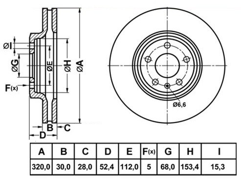 Диск тормозной AUDI A4 07-/A5 07-/Q5 08-  RN33001 RN33001 NIBK