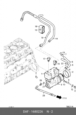 Кольцо уплотнительное компрессора резина DAF XF105 1680226 DAF