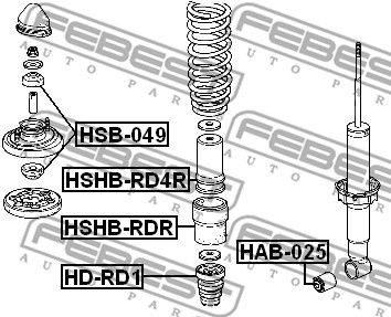 Пыльник амортизатора задний HONDA CR-V RD1/RD2 1997­2001 HSHB-RDR HSHB-RDR FEBEST