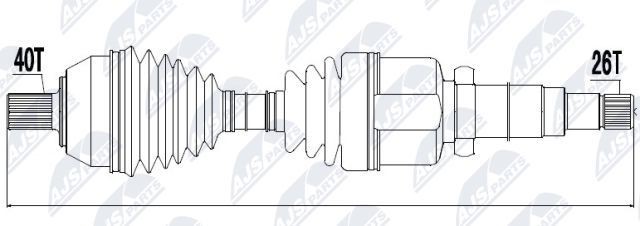 привод правый! МКПП, 946mm\ Ford Mondeo IV 1.8/2.0TDCi 07> NPWFR049 NTY