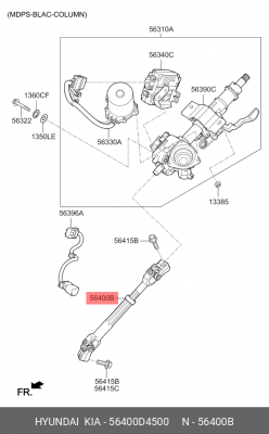 Вал рулевого управления KIA Optima (16-18) OE 56400D4500 HYUNDAI KIA