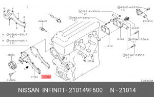 прокладка помпы! мет.\ Nissan 21014-9F600 NISSAN