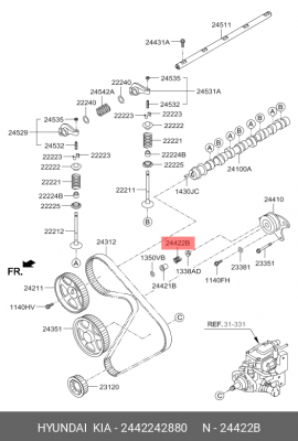 Пружина HYUNDAI Porter ролика натяжного ремня ГРМ OE 2442242880 HYUNDAI KIA