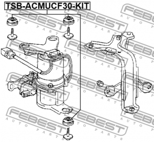 Втулка крепл компрессора пневмоподвески TOYOTA LAND CRUISER 120/150 (компл-3шт)  TSB-ACMUCF30-KIT FEBEST