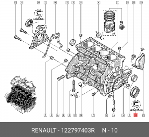 Сальник коленвала RENAULT Clio (98-),Laguna (93-),Scenic (99-09) задний OE 122797403R RENAULT